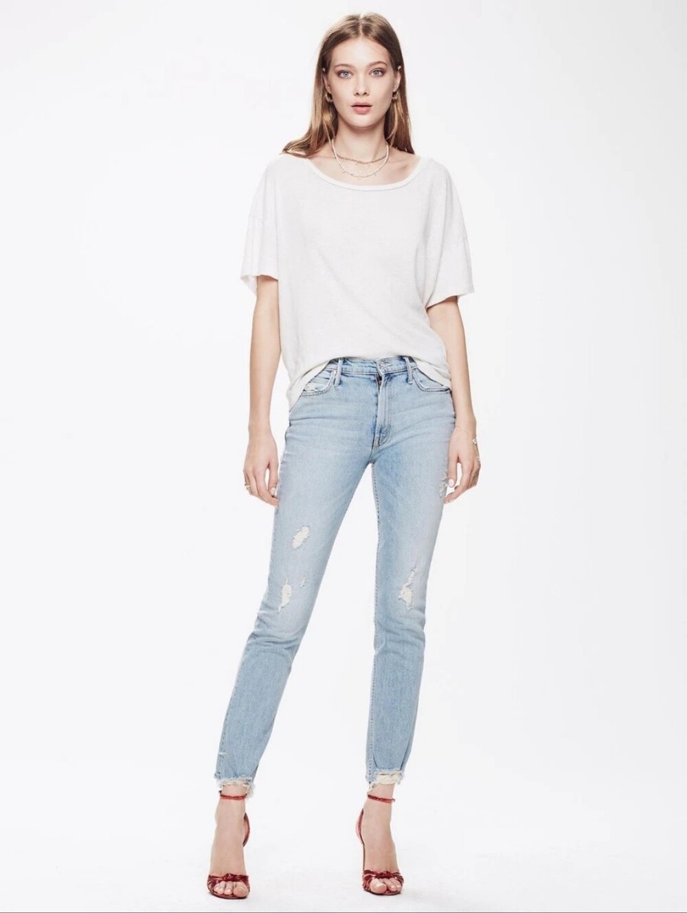Mother Denim The Flirt Ankle Fray Thanks For Nothin'